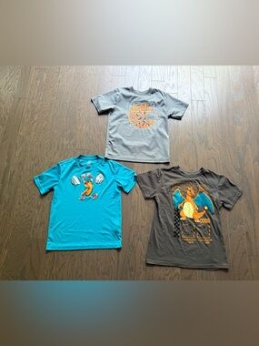 Boys kids t shirts lot sz 8 & 8/10 athletic pokemon charizard sports